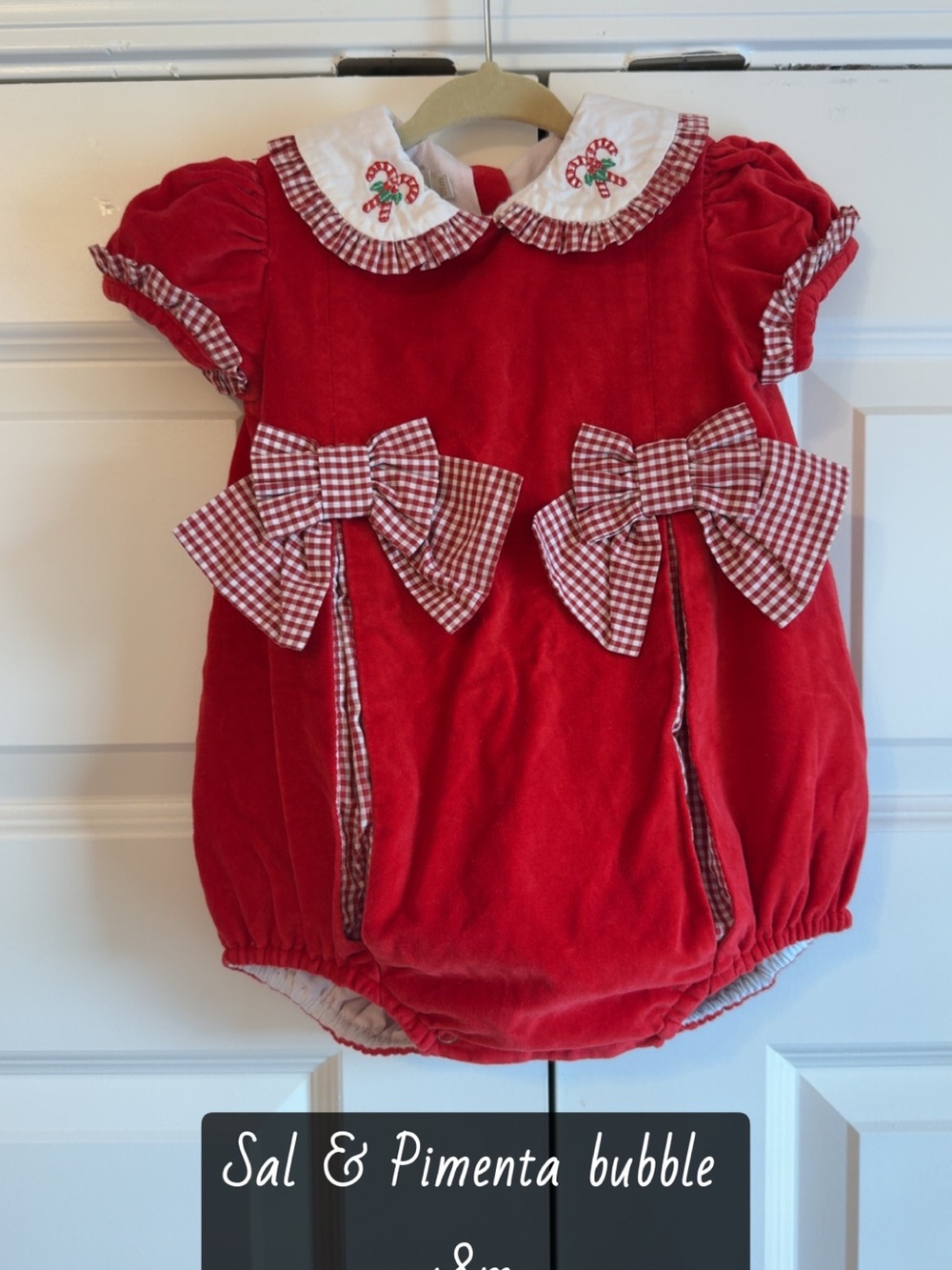Sal & Pimenta Red Velvet Bow Bubble - Candy Cane